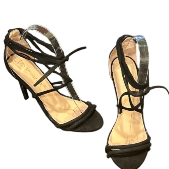 Allegra L Black Suede Lace‎ Up Stiletto Heels New Never Worn, Size 
7. - Picture 1 of 7